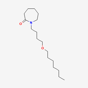 molecular formula C17H33NO2 B12708107 2H-Azepin-2-one, hexahydro-1-(4-(heptyloxy)butyl)- CAS No. 112832-99-2