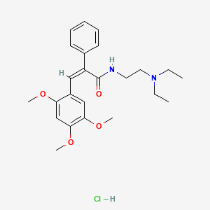 molecular formula C24H33ClN2O4 B12708139 N-(2-(Diethylamino)ethyl)-alpha-((2,4,5-trimethoxyphenyl)methylene)phenylacetamide monohydrochloride CAS No. 93777-67-4