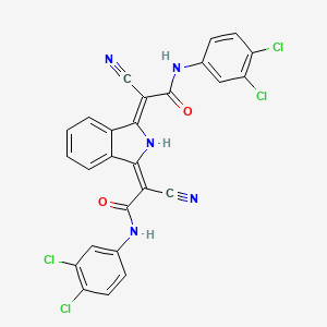 molecular formula C26H13Cl4N5O2 B12708160 2,2'-(1H-Isoindole-1,3(2H)-diylidene)bis(2-cyano-N-(3,4-dichlorophenyl)acetamide) CAS No. 68808-67-3