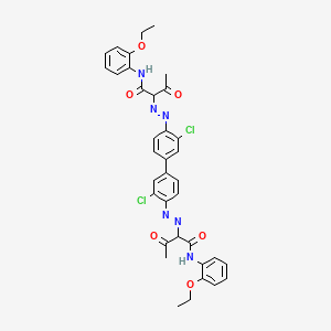 molecular formula C36H34Cl2N6O6 B12708162 2,2'-((3,3'-Dichloro(1,1'-biphenyl)-4,4'-diyl)bis(azo))bis(N-(2-ethoxyphenyl)-3-oxobutyramide) CAS No. 31775-17-4