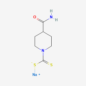 molecular formula C7H11N2NaOS2 B12708165 Sodium 4-carboxyamidopiperidinedithiocarbamate CAS No. 89970-79-6