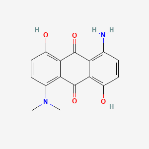 molecular formula C16H14N2O4 B12708184 9,10-Anthracenedione, 1-amino-5-(dimethylamino)-4,8-dihydroxy- CAS No. 72829-37-9