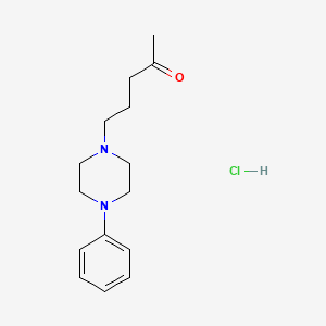 molecular formula C15H23ClN2O B12708257 5-(4-Phenyl-1-piperazinyl)pentan-2-one hydrochloride CAS No. 60753-22-2