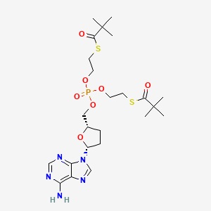 molecular formula C24H38N5O7PS2 B12708277 Bis(tBuSATE)ddAMP CAS No. 165458-71-9