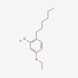 molecular formula C14H22O2 B12708279 Phenol, 5-ethoxy-2-hexyl- CAS No. 92369-59-0
