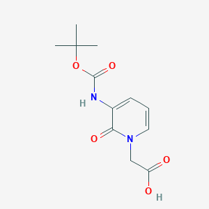 molecular formula C12H16N2O5 B1270829 Boc-3-amino-1-carboxymethyl-pyridin-2-one CAS No. 882847-09-8