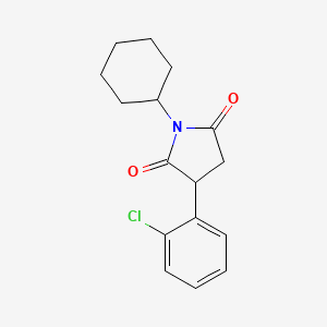 molecular formula C16H18ClNO2 B12708299 3-(2-Chlorophenyl)-1-cyclohexyl-2,5-pyrrolidinedione CAS No. 139477-43-3