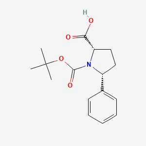 molecular formula C16H21NO4 B1270831 (2S,5R)-1-(tert-butoxycarbonyl)-5-phenylpyrrolidine-2-carboxylic acid CAS No. 221352-49-4