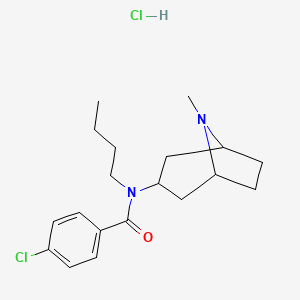 molecular formula C19H28Cl2N2O B12708325 Benzamide, N-butyl-4-chloro-N-(8-methyl-8-azabicyclo(3.2.1)oct-3-yl)-, monohydrochloride, endo- CAS No. 171261-28-2