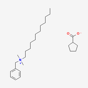 molecular formula C27H47NO2 B12708350 Dodecyl dimethyl benzyl ammonium cyclopentanecarboxylate CAS No. 22232-26-4