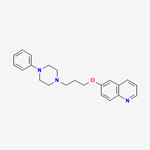 molecular formula C22H25N3O B12708353 Quinoline, 6-(3-(4-phenyl-1-piperazinyl)propoxy)- CAS No. 84344-69-4