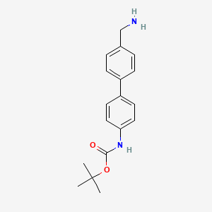 molecular formula C18H22N2O2 B1270839 4-(4'-Aminomethyl)phenyl-1-N-Boc-aniline CAS No. 811842-12-3