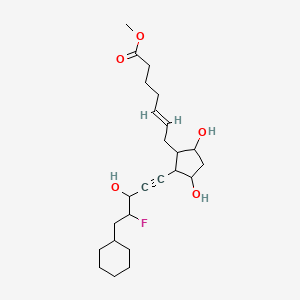 molecular formula C24H37FO5 B12708390 Methyl 7-(2-(5-cyclohexyl-4-fluoro-3-hydroxypent-1-ynyl)-3,5-dihydroxycyclopentyl)hept-5-enoate CAS No. 94481-71-7