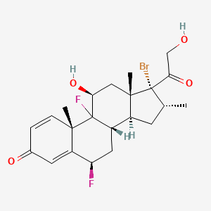 molecular formula C22H27BrF2O4 B12708392 17-Bromo-6beta,9-difluoro-11beta,21-dihydroxy-16alpha-methylpregna-1,4-diene-3,20-dione CAS No. 61339-37-5