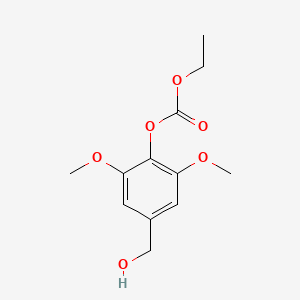 molecular formula C12H16O6 B12708409 Ethyl 4-(hydroxymethyl)-2,6-dimethoxyphenyl carbonate CAS No. 94135-69-0