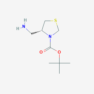 molecular formula C9H18N2O2S B1270841 (R)-4-Aminomethyl-thiazolidine-3-carboxylic acid tert-butyl ester CAS No. 391248-13-8