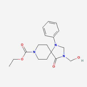 molecular formula C17H23N3O4 B12708445 Ethyl 3-(hydroxymethyl)-4-oxo-1-phenyl-1,3,8-triazaspiro(4.5)decane-8-carboxylate CAS No. 83863-45-0