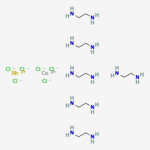 molecular formula C12H48Cl6CoN12Rh B12708545 Tris(ethane-1,2-diamine-N,N')cobalt(3+) tris(ethane-1,2-diamine-N,N')rhodium hexachloride CAS No. 94232-99-2
