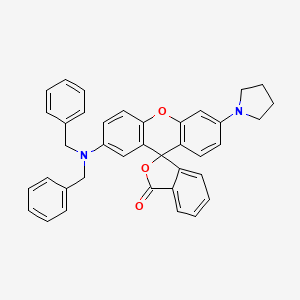 molecular formula C38H32N2O3 B12708551 2'-(Dibenzylamino)-6'-pyrrolidinylspiro[isobenzofuran-1(3H),9'-[9H]xanthene]-3-one CAS No. 55772-83-3