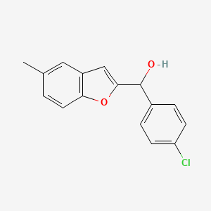 molecular formula C16H13ClO2 B12708629 alpha-(4-Chlorophenyl)-5-methyl-2-benzofuranmethanol CAS No. 117238-60-5