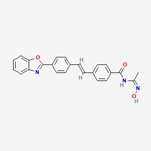 molecular formula C24H19N3O3 B12708644 4-(2-(4-(Benzoxazol-2-yl)phenyl)vinyl)-N-(1-(hydroxyamino)ethylidene)benzamide CAS No. 97467-68-0