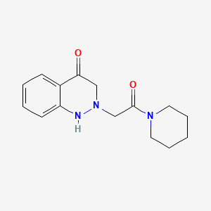 molecular formula C15H19N3O2 B12708648 Piperidine, 1-((3,4-dihydro-4-oxo-2(1H)-cinnolinyl)acetyl)- CAS No. 158631-47-1