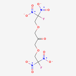 molecular formula C7H8F2N4O11 B12708657 2-Propanone, 1,3-bis(2-fluoro-2,2-dinitroethoxy)- CAS No. 40696-41-1