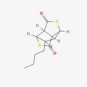 molecular formula C12H16O2S2 B12708663 5-n-Butyl bis-thiololactone CAS No. 129679-47-6