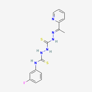 molecular formula C15H15IN6S2 B12708691 Carbonothioic dihydrazide, N''-(((3-iodophenyl)amino)thioxomethyl)-N'''-((1E)-1-(2-pyridinyl)ethylidene)- CAS No. 127142-44-3