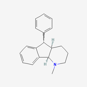 molecular formula C19H21N B12708695 (-)-1-Methyl-5-phenyl-2,3,4,4a,5,9b-hexahydro-1H-indeno(1,2-b)pyridine CAS No. 81202-76-8