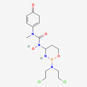 molecular formula C15H23Cl2N4O4P B12708714 Urea, N-(2-(bis(2-chloroethyl)amino)tetrahydro-2H-1,3,2-oxazaphosphorin-4-yl)-N-hydroxy-N'-methyl-N'-phenyl-, P-oxide CAS No. 97139-47-4