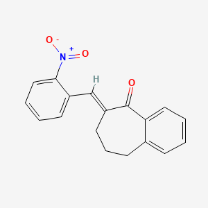 molecular formula C18H15NO3 B12708837 6-(2-(Hydroxy(oxido)amino)benzylidene)-6,7,8,9-tetrahydro-5H-benzo(a)cyclohepten-5-one CAS No. 52223-78-6