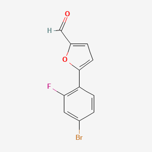 molecular formula C11H6BrFO2 B1270885 5-(4-Bromo-2-fluorophenyl)furan-2-carbaldehyde CAS No. 444284-83-7