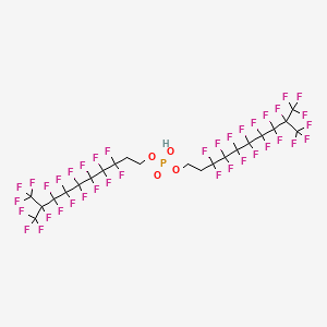 molecular formula C22H9F38O4P B12708850 Bis(3,3,4,4,5,5,6,6,7,7,8,8,9,10,10,10-hexadecafluoro-9-(trifluoromethyl)decyl) hydrogen phosphate CAS No. 78974-41-1