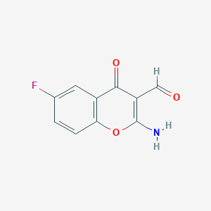 2-amino-6-fluoro-4-oxo-4H-chromene-3-carbaldehyde