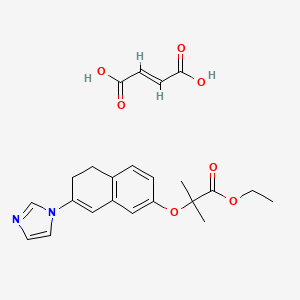 molecular formula C23H26N2O7 B12708902 (E)-but-2-enedioic acid;ethyl 2-[(7-imidazol-1-yl-5,6-dihydronaphthalen-2-yl)oxy]-2-methylpropanoate CAS No. 108957-94-4
