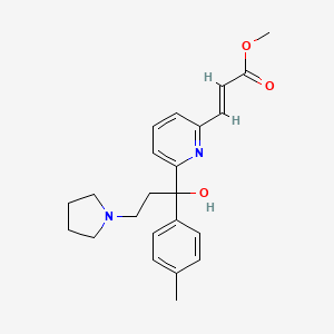 molecular formula C23H28N2O3 B12708926 Methyl (E)-3-(6-(1-hydroxy-1-(4-methylphenyl)-3-(1-pyrrolidinyl)propyl)-2-pyridyl)acrylate CAS No. 87849-05-6