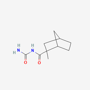 molecular formula C10H16N2O2 B12708944 Norbornane, 5-endo-methyl-5-exo-(ureidocarbonyl)- CAS No. 69365-75-9