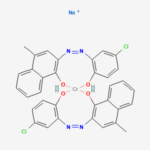 molecular formula C34H26Cl2CrN4NaO4+ B12708953 Sodium bis(2-((5-chloro-2-hydroxyphenyl)azo)-4-methyl-1-naphtholato(2-))chromate(1-) CAS No. 94232-96-9