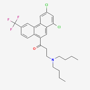 molecular formula C26H28Cl2F3NO B12708974 3-(Dibutylamino)-1-(1,3-dichloro-6-(trifluoromethyl)-9-phenanthryl)propan-1-one CAS No. 81760-57-8