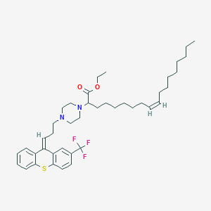 molecular formula C41H57F3N2O2S B12708982 (Z)-2-(4-(3-(2-(Trifluoromethyl)-9H-thioxanthen-9-ylidene)propyl)-1-piperazinyl)ethyl oleate CAS No. 85721-06-8