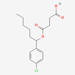 molecular formula C16H21ClO4 B12708995 Succinic acid, p-chloro-alpha-pentylbenzyl ester CAS No. 97492-92-7