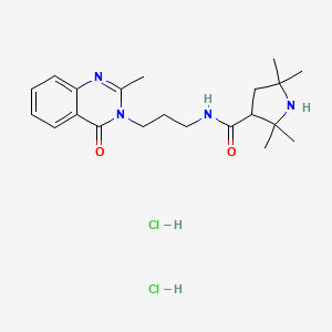 molecular formula C21H32Cl2N4O2 B12709011 3-Pyrrolidinecarboxamide, N-(3-(2-methyl-4-oxo-3(4H)-quinazolinyl)propyl)-2,2,5,5-tetramethyl-, dihydrochloride CAS No. 93823-97-3