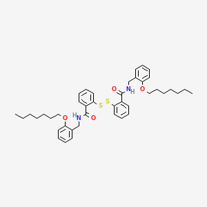 molecular formula C42H52N2O4S2 B12709015 Benzamide, 2,2'-dithiobis(N-((2-(heptyloxy)phenyl)methyl)- CAS No. 37806-24-9