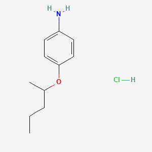 molecular formula C11H18ClNO B12709055 Benzenamine, 4-(1-methylbutoxy)-, hydrochloride CAS No. 138859-29-7