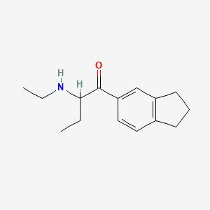 molecular formula C15H21NO B12709069 Indanyl-N-ethylbuphedrone CAS No. 1487882-12-1
