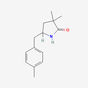 molecular formula C14H19NO B12709094 3,3-Dimethyl-5-((4-methylphenyl)methyl)-2-pyrrolidinone CAS No. 97562-02-2