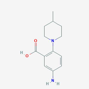 molecular formula C13H18N2O2 B1270912 5-Amino-2-(4-methyl-piperidin-1-yl)-benzoic acid CAS No. 78243-68-2