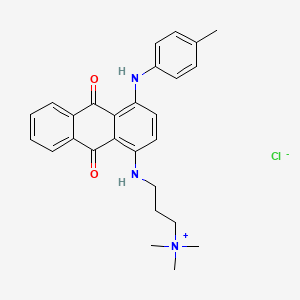 molecular formula C27H30ClN3O2 B12709141 3-((9,10-Dihydro-9,10-dioxo-4-((p-tolyl)amino)-1-anthryl)aminopropyl)trimethylammonium chloride CAS No. 84989-51-5