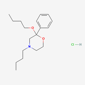 molecular formula C18H30ClNO2 B12709176 2-Butoxy-4-butyl-2-phenylmorpholine hydrochloride CAS No. 126806-95-9